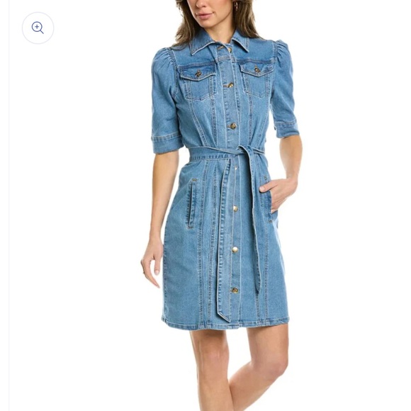 Nanette Lepore Jackets & Blazers - NWT Nanette Lepore Women's Belted Button Front Stretch Denim Shirt Mini Dress